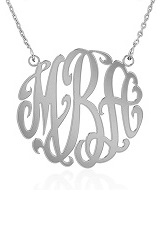 catchy custom initial name silver baby necklace